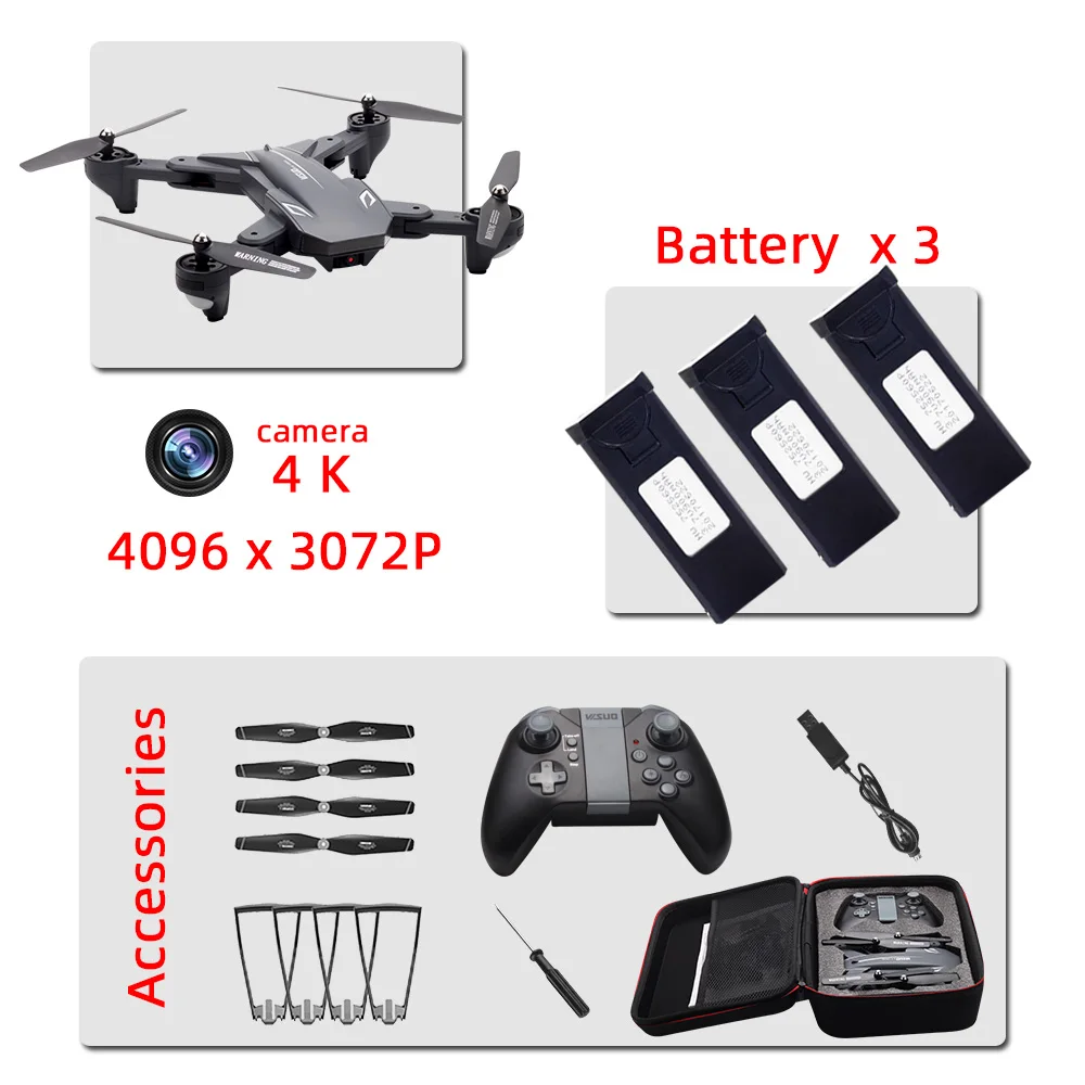 4K 3B bag XS816 Дроны с камерой HD Дрон Дистанционное управление вертолет Дрон 4 к игрушки Квадрокоптер drohne Квадрокоптер helikopter droni selfie VS SG106 - Цвет: 4K 3B bag