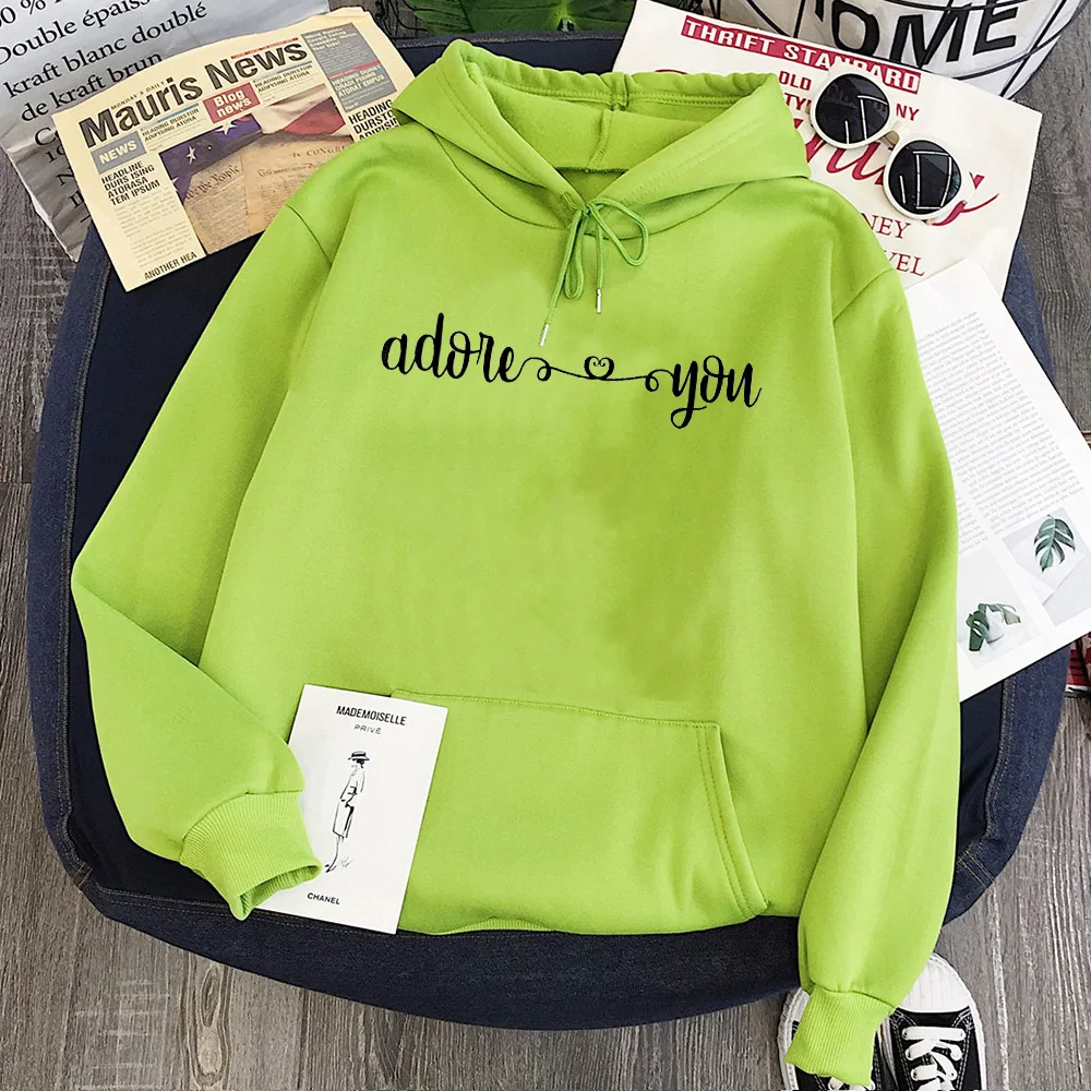 

Adore You Sweatshirt Fashion Fall Tops Print Plus Size Hoodies Kawaii Treat People with Kindness Hoodie 2021 Korean Top