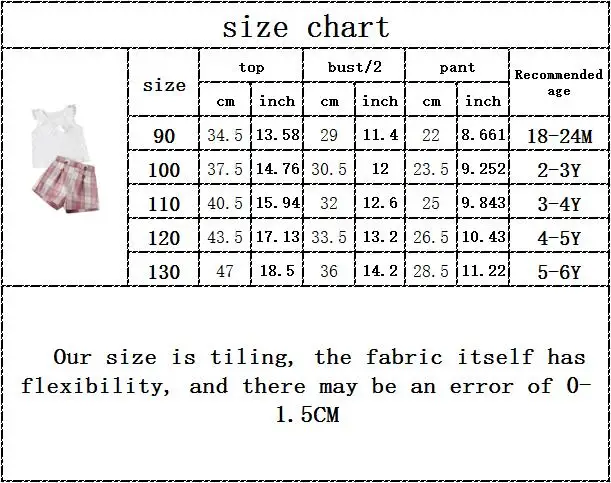 

Kids Baby Girls Summer Casual Sleeveless Ruched Tops T-shirts Plaid Short Pants Toddler Children Clothes Sets 2pcs 18M-6Y