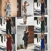 8 color 8 sexy backless tether deep v neck straps cotton long jumpsuits