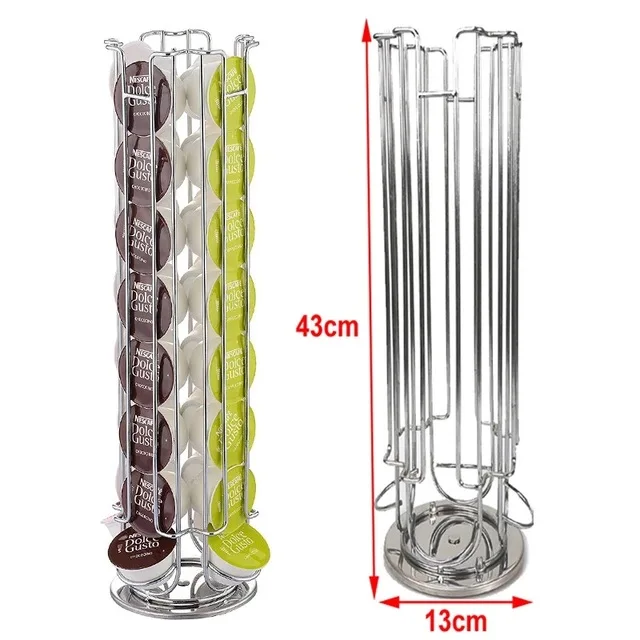 Держатель для капсул черного кофе 2020 года с поворотом, покрытый металлом нержавеющей стали, для хранения 24/30/32 шт. новых прямых стоек Dolce Gusto.