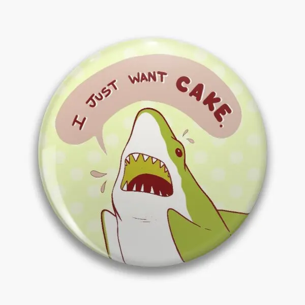 

Cake Shark Just Wants Cake Customizable Soft Button Pin Funny Brooch Creative Gift Lapel Pin Decor Badge Collar Cute Jewelry