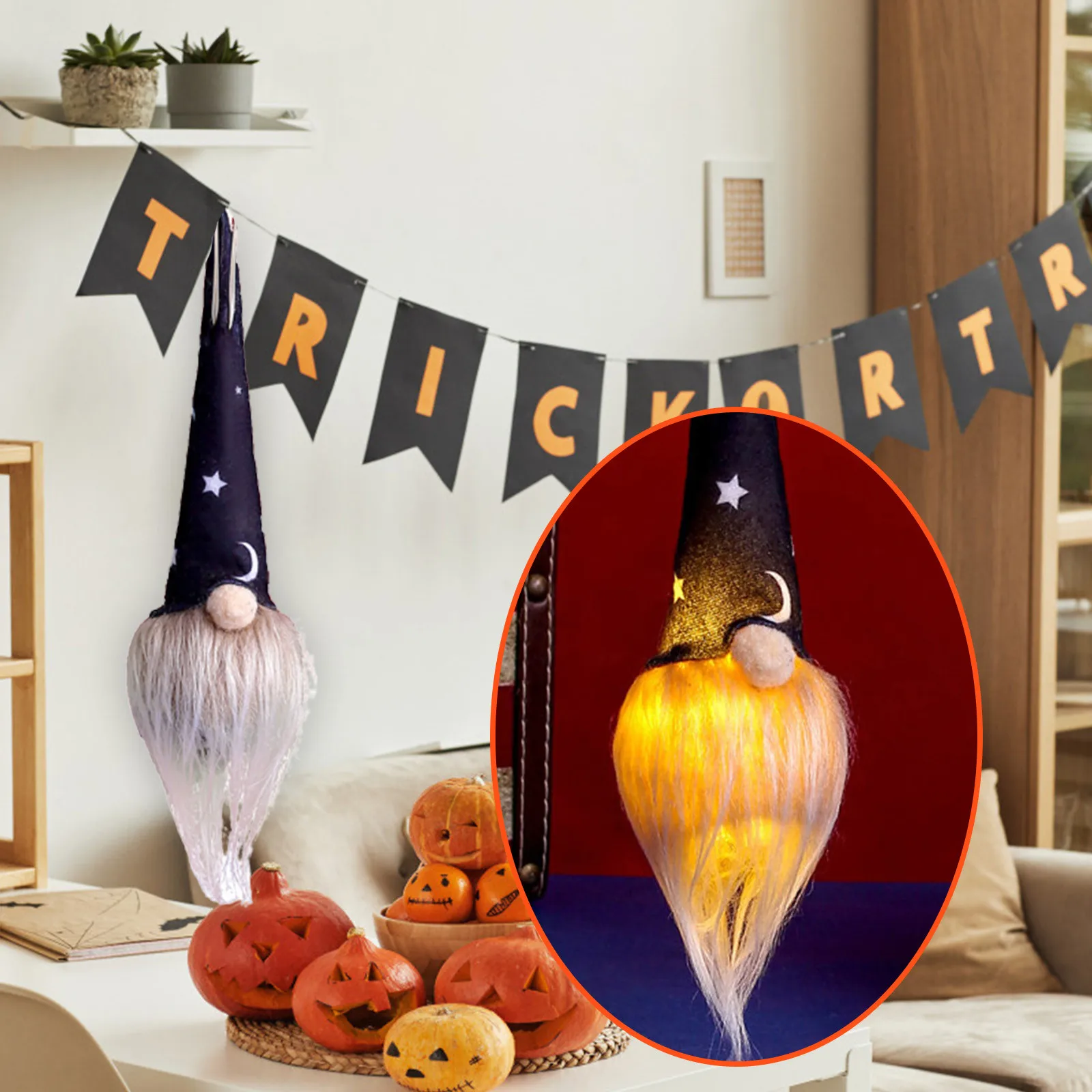 

Украшения на Хэллоуин, украшения для дома, светящиеся, Безликие, гном, Санта, Рождество, дерево, Рождество