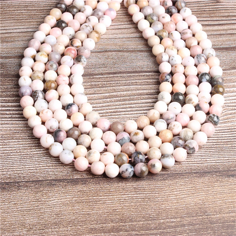 Натуральные ювелирные изделия LanLi 6/8/10/12 мм розовые опаловые бусины россыпью