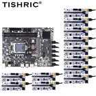 Материнская плата TISHRIC B250 BTC для майнинга, комплект материнской платы B250C, 12 PCI-E X16 PCIE в разъем для USB3.0 видеокарты LGA1151, поддержка DDR4 RAM