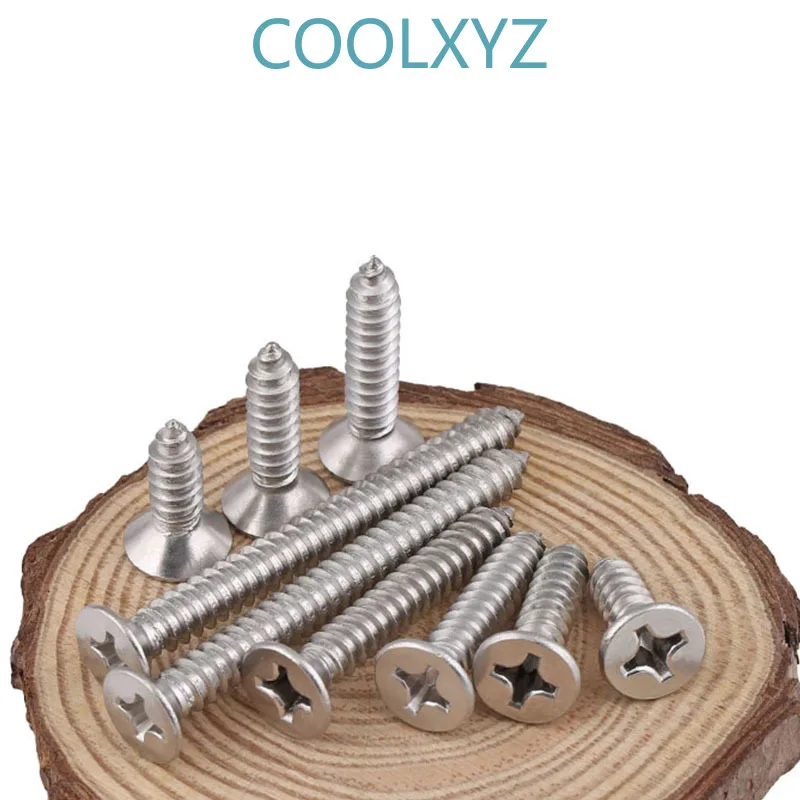 304 Крест из нержавеющей стали с потайной головкой Самонарезающий винт плоской ка