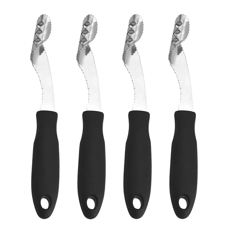 4 шт. перцеочиститель инструменты с зубчатыми ломтиками из нержавеющей стали