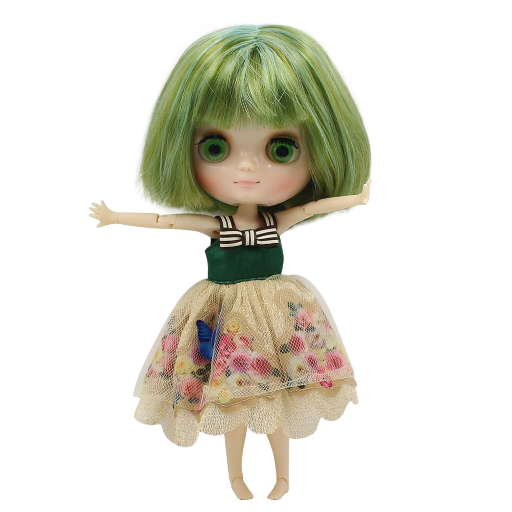 Кукла DBS blyth middie зеленая кукольная кукла для волос блестящее лицо 1/8 20 см аниме