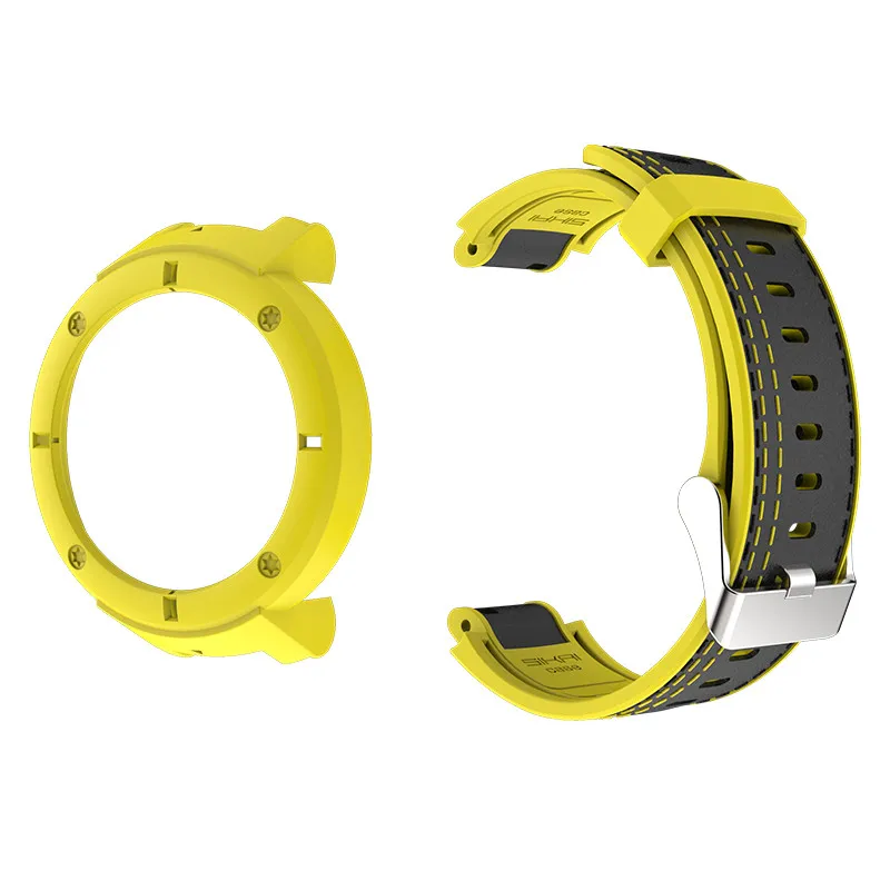 Умный ремешок для часов Amazfit Verge Xiaomi Huami 3 lite силиконовый ремешок сменный Браслет и чехол SIKAI защитный чехол для ПК - Цвет: case and strap