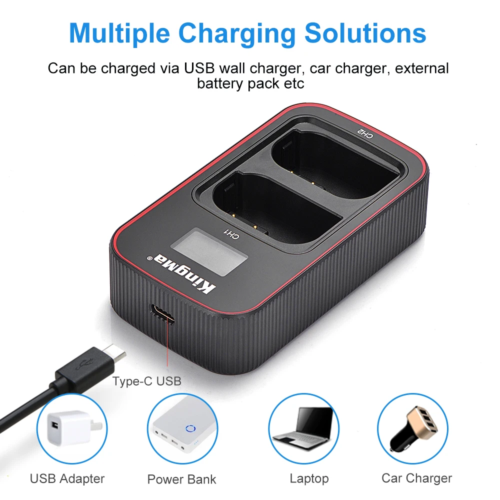 Комплект из 2 аккумуляторов и зарядных устройств KingMa DMW-BLK22