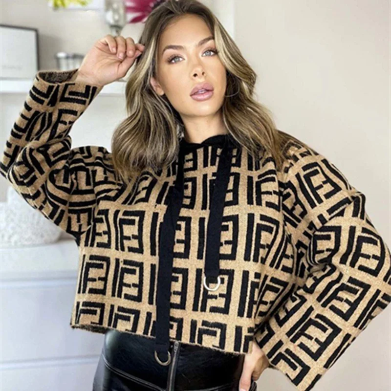 

Женский свитер 2021, зимний Свободный пуловер с длинным рукавом и капюшоном, вязаный Ретро свитер, женские модные повседневные топы