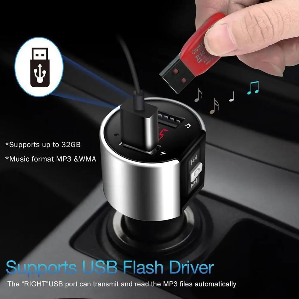 Автомобильный FM-трансмиттер Bluetooth 4 0 беспроводной аудиоприемник mp3-плеер