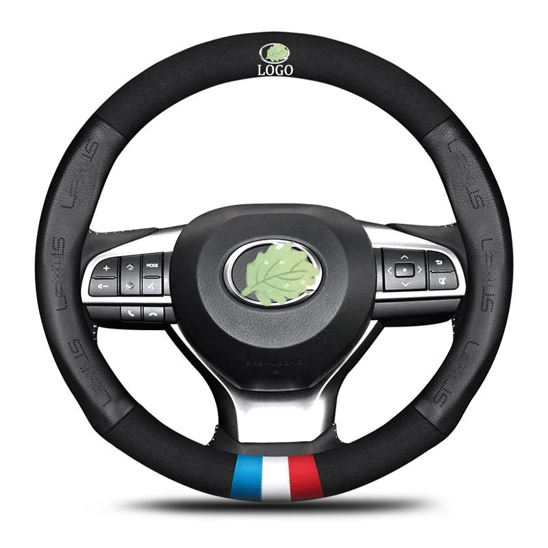 

Suede Cow Leather Car Steering Wheel Cover Interior Accessories 38cm For Lexus CT LX GX LM IS GS ES300h LS UX NX200 RX300