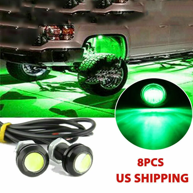 

8x Green 12V LED Rock Lights For Truck Bed Jeep SUV ATV Under-Carriage Light 2017 f150 chevy colorado gmc sierra