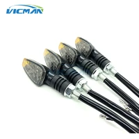 4pcs motorcycle universal led turn signals short turn signal lights indicator blinkers flashers amber color accessories
