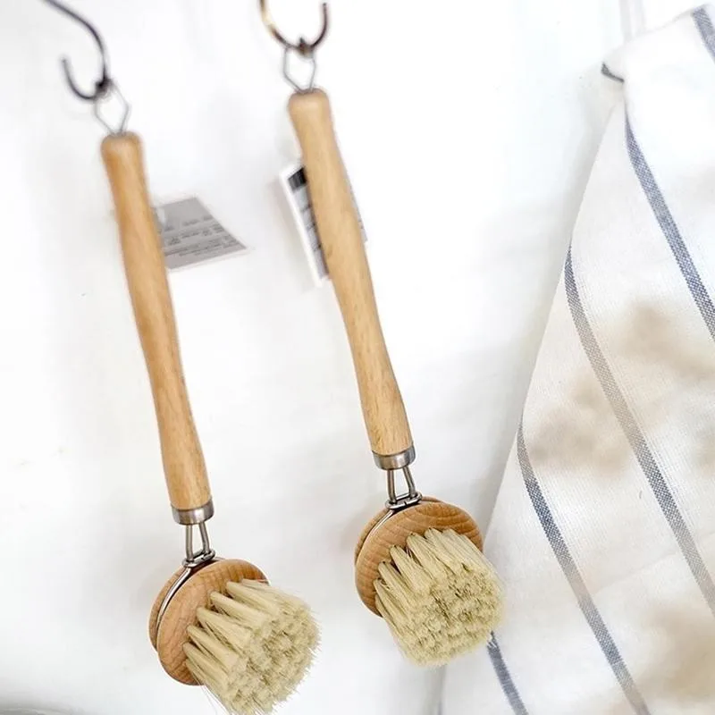 

Natural Pan Cleaning Brush Wooden Handle Dish Cup Bottle Washing Kitchen Accessories Pot Cleaning Brushes Multifunctional T I7K8
