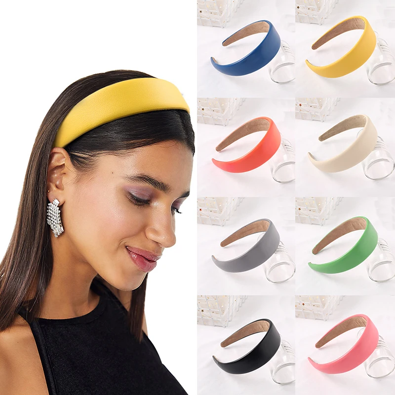 Искусственная кожа простые ПУ кожаные женские повязки для волос аксессуары