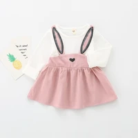 0 3 yrs baby clothes autumn spring kids girl princess dress long sleeve rabbit ears strap party dresses infant children clothing