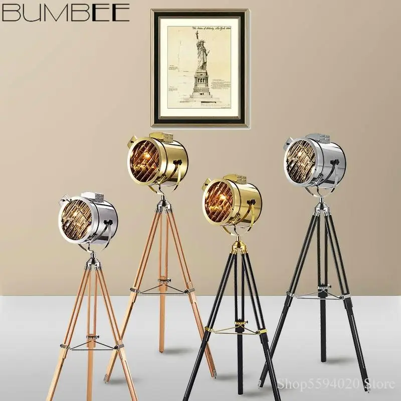 Американский Ретро тренога торшеры креативные скандинавские серебристые