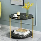 Современный круглый стол для гостиной, телефонный стол, мраморные металлические журнальные столики