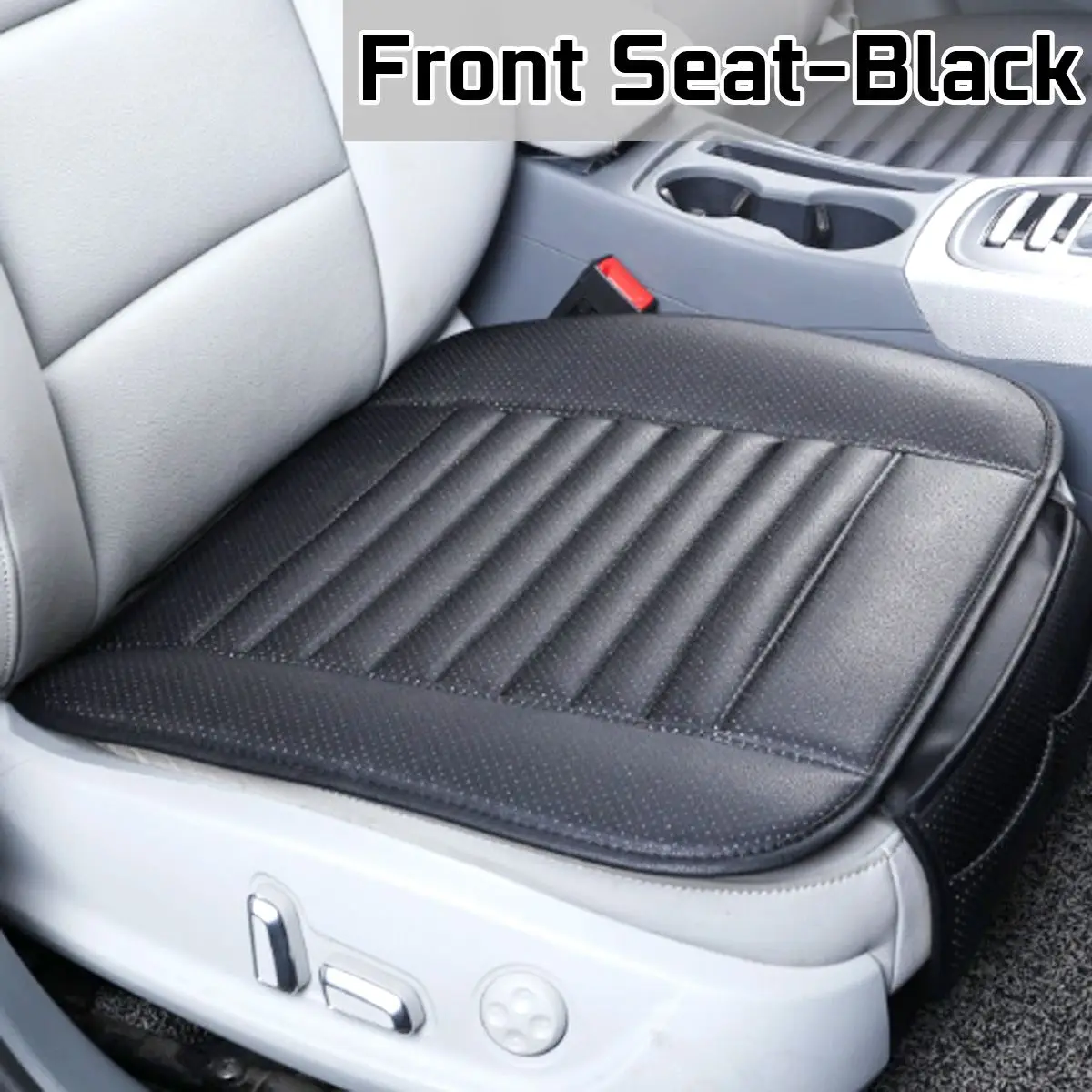 Front Seat Black Универсальный чехол для сиденья автомобиля четыре сезона искусственная кожа передняя задняя подушка дышащий протектор коврик для авто аксессуары автомобиля - Название цвета: Front Seat Black