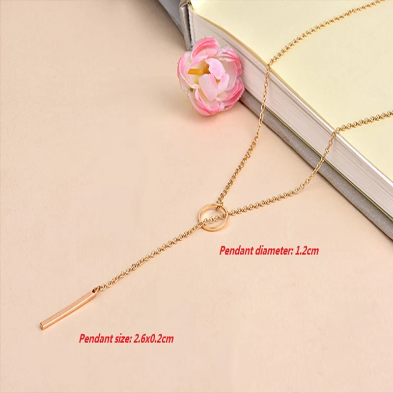 Hfarich минималистичное простое кольцо с длинной цепочкой изысканное ожерелье