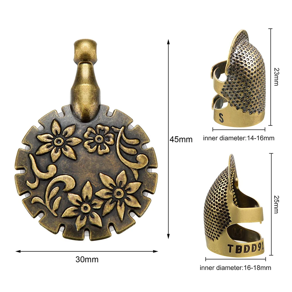 2 шт. Регулируемый наперсток для шитья защита пальца с резак пряжи Кулоны из
