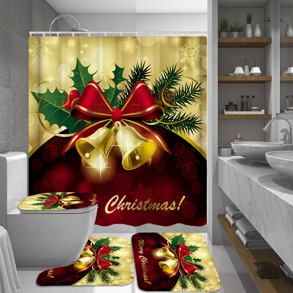 Счастливого Рождества Ванная комната комплект принт снеговик пингвин лиса