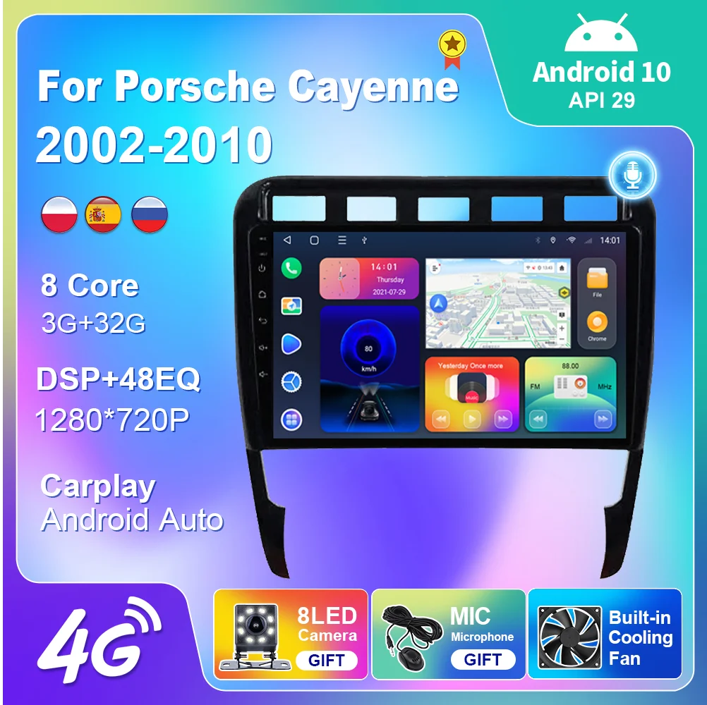 

GPS Navigation For Porsche Cayenne 2002-2010 2 Din Auto Car Radio DSP Carplay Rear Camera WIFI Multimedia Stereo Video Player