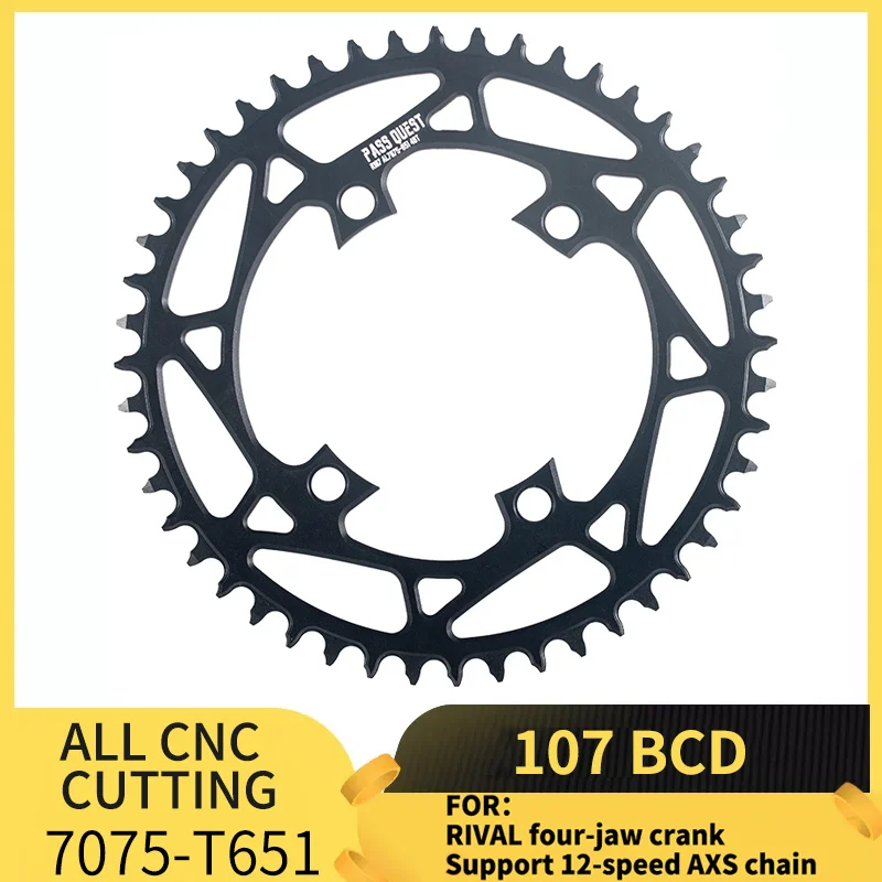 

PASS QUEST Chainring Gear Is Suitable for SRAM AXS RIVAL107BCD Chain Positive Negative Tooth Eagle Electric Variable Road BIKE