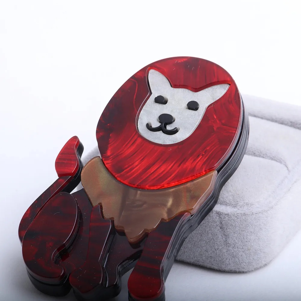 Брошь в виде льва FishSheep Женская/Детская Большие Акриловые Броши ручной работы из