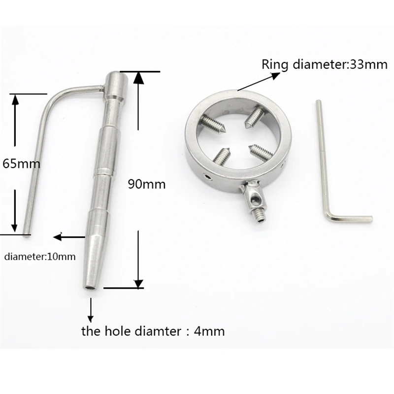 Stainless Steel Catheters Sounds Urethral Sound With 4 Teeth Penis Ring Chastity Medical Catheter BDSM Sex Toys For Men | Красота и