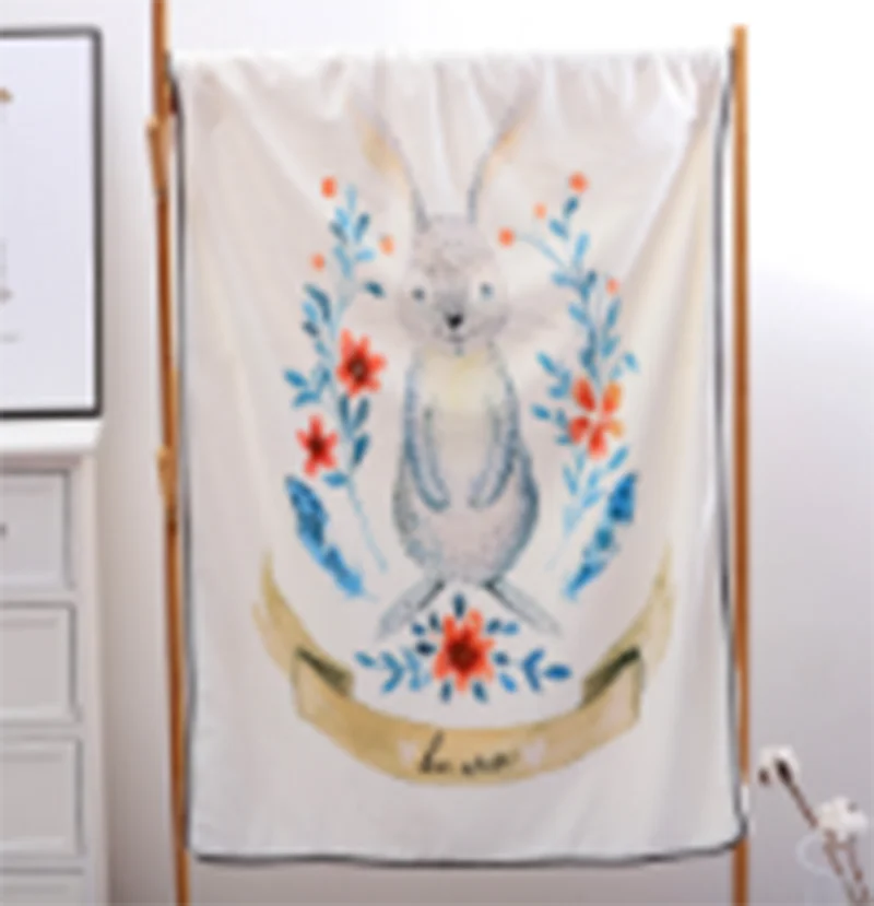 Зимнее мягкое теплое детское одеяло ручной росписи с изображением животных 2