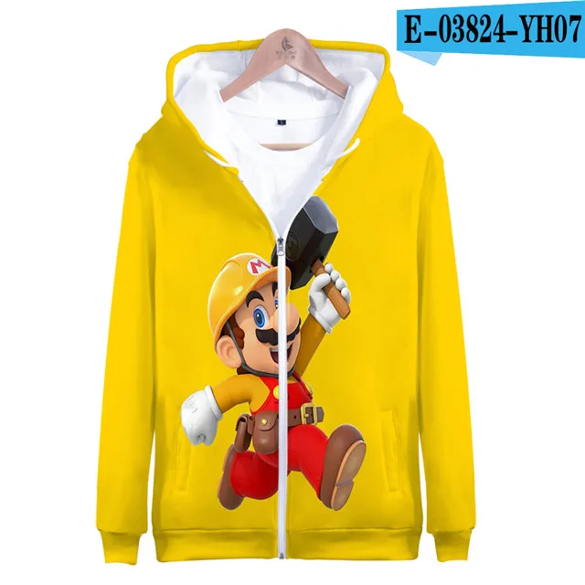 3dLL-329 Супер Марио Bros. 3D Толстовка с капюшоном, флисовая толстовка Super Smash Bros, толстовки Harajuku, мужской спортивный костюм, хип-хоп куртка на молнии, пальто, одежда - Цвет: 3dLL-329