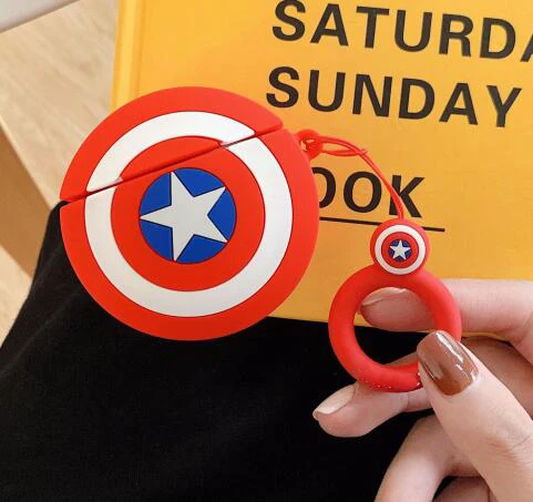 18 Милый мультфильм Superheros Bluetooth наушники чехол защитный чехол Аксессуары для кожи для Airpods Чехлы зарядная коробка с кольцом ремень - Цвет: 18