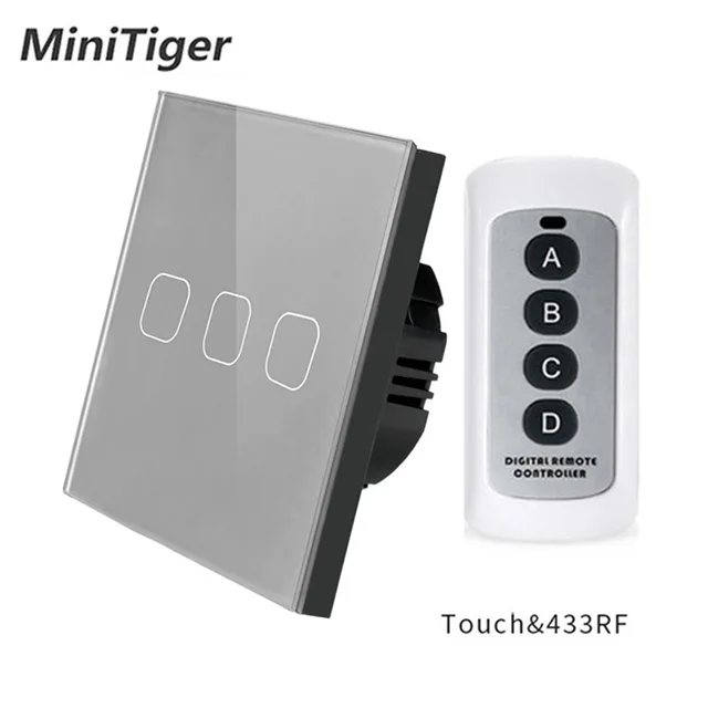 Minitiger ЕС/Великобритания Домашний Светильник ing 3 Gang RF433 дистанционное управление