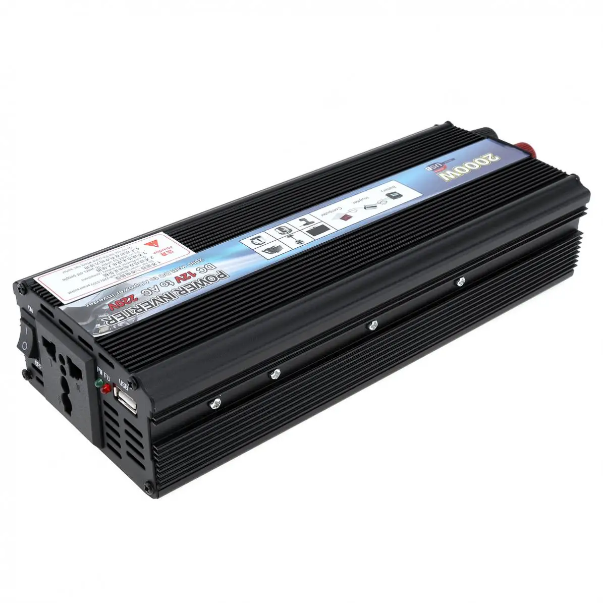 2000W DC 12V 24V to AC 220V 110V Aluminum Alloy Case Car Inverter Charger Converter Transformer with Vehicle Power Switches | Автомобили и