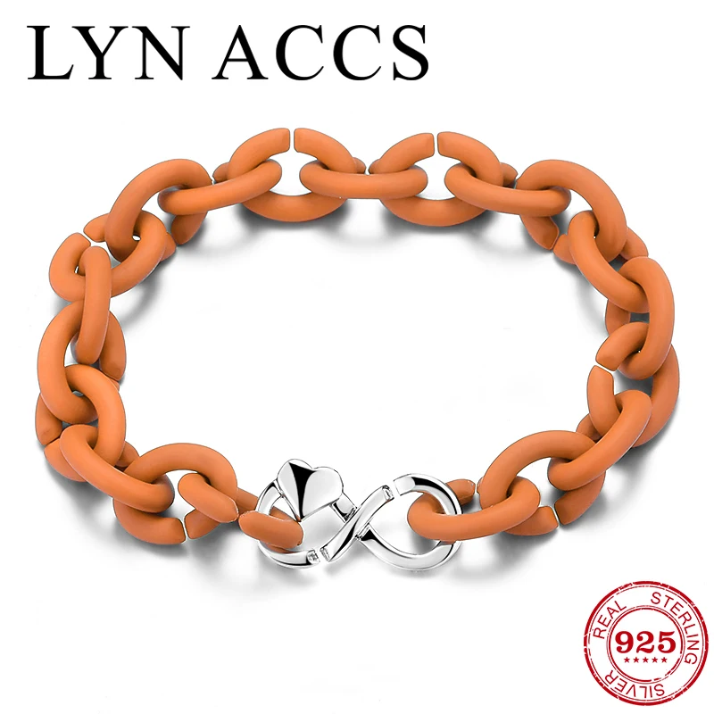 Минималистичный стиль европейские резиновые браслеты Серебряный Шарм бусы