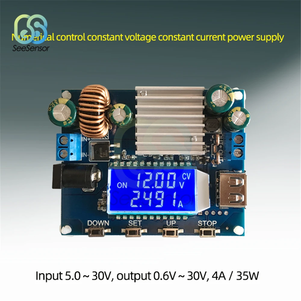 

LCD Display DC 0.6-30V 4A DC DC Buck Boost Converter CC CV Power Supply Module Adjustable Regulated Step Up Down Module Board