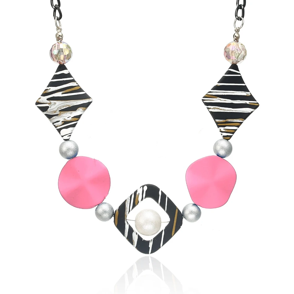 PINK Подходящее ожерелье s& кулоны женские/массивные/бусины/Винтажные/Женские/женское колье, чокер с подвеской, подарки для женщин ювелирные изделия NR167 - Окраска металла: PINK