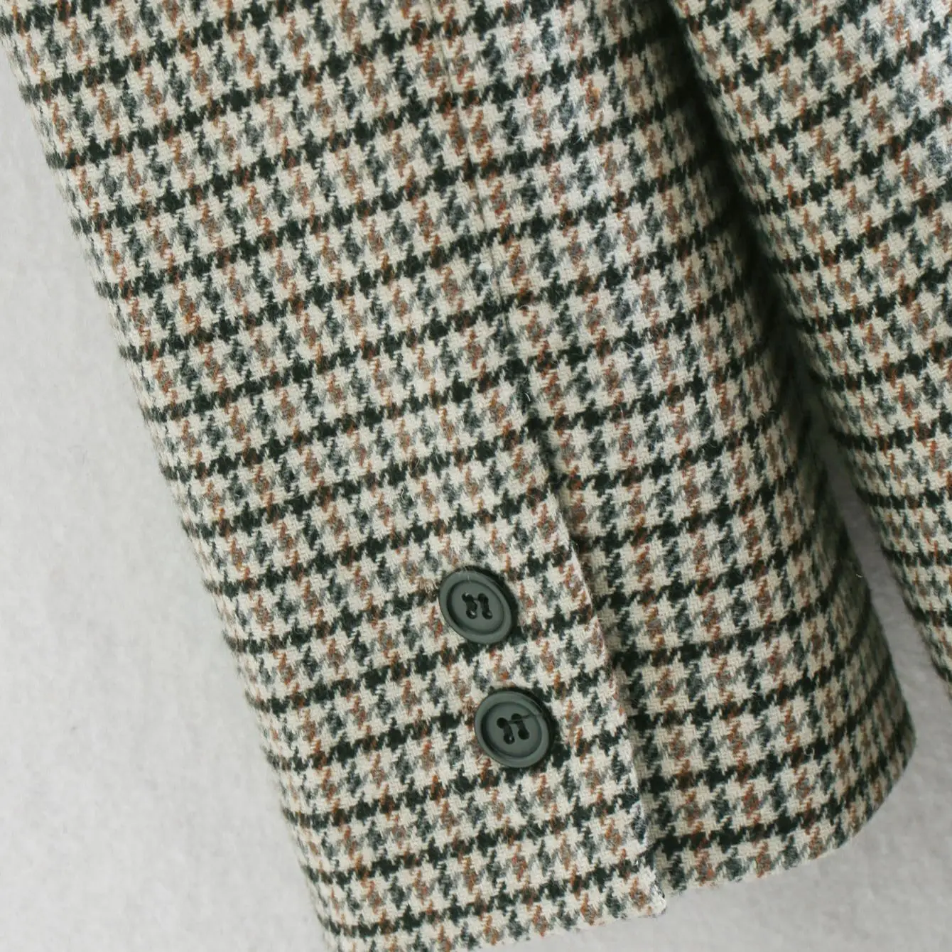 

2021 autumn winter women Woolen cloth Outerwear casual Plaid Midi coat Double Breasted Wool Suits Windbreaker Houndstooth Blazer