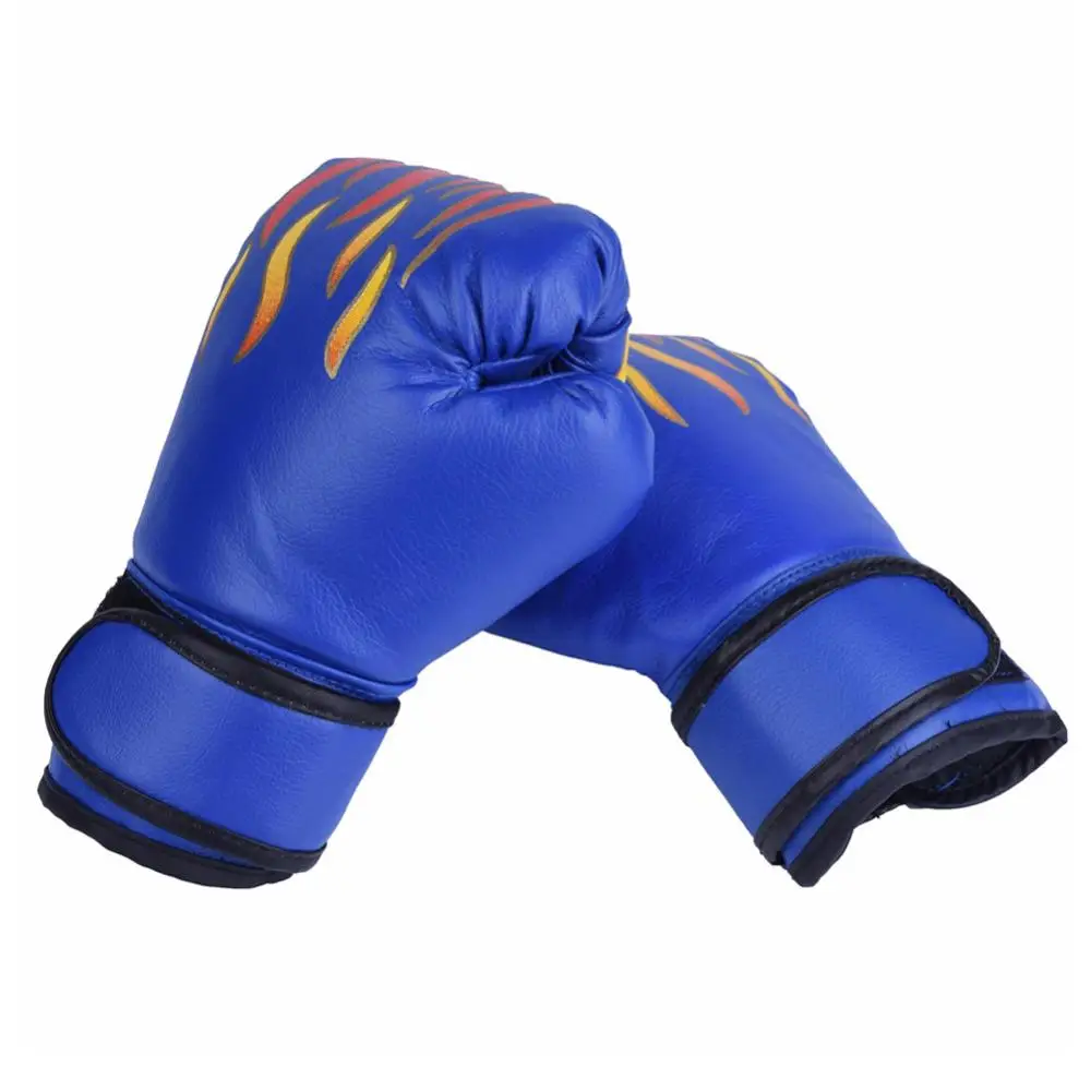 

1 pair Kids Children Boxing Gloves Professional Flame Mesh Breathable PU Leather Flame Gloves Sanda Boxing Training Glove
