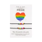 (A SET) браслет Pride Love is Love, Регулируемая Веревка, модные ювелирные изделия для женщин и девочек, подарок унисекс, Прямая поставка