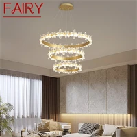 fairy nordic pendant lights gold contemporary luxury crystal led lamp fixture for home decoration