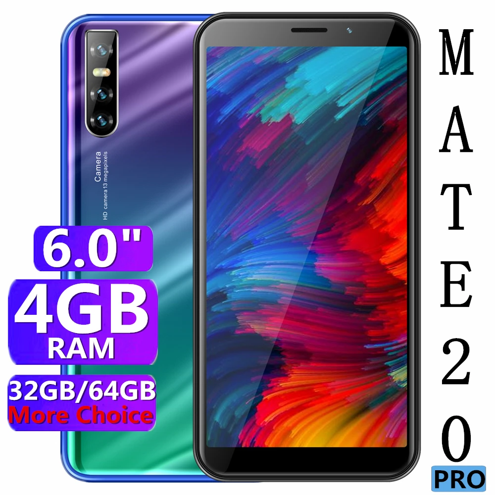 mate 20 Pro 4G ram 64G rom полный экран 6," мобильные телефоны 13 МП+ 5 Мп четырехъядерный телефон Android разблокированные смартфоны