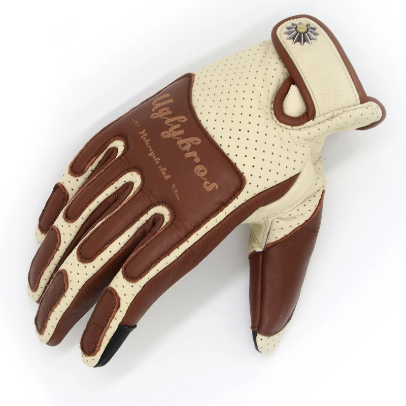 

Full fingers Genuine leather high quality outdoor motorcycle gloves with Mobile Phone Touchscreen 1215-15