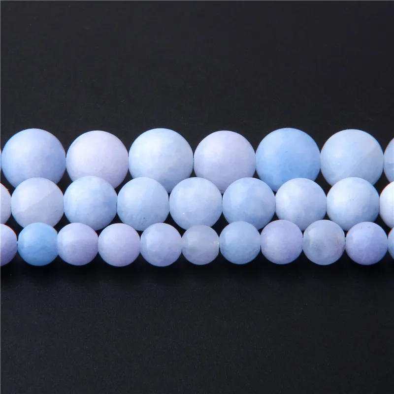 Бусины Из Натурального матового голубого ангелита 4/6/8/10/12 мм | Украшения и