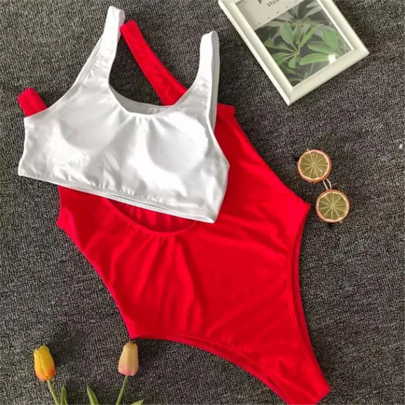 

Women Sleeveless Padded One Piece Swimwear Beach Holiday Summer Fashion Bikini Surfing Swimsuit Maillot De Bain Femme Bikinis