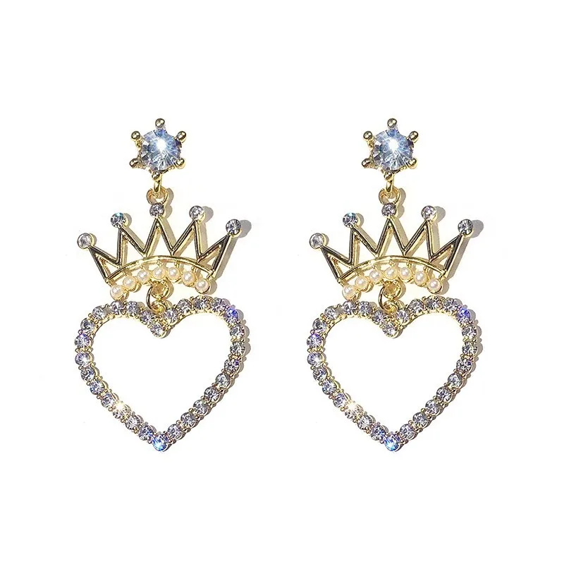 2020 новые Brinco Pendientes Aretes Европа и набор Auger Love Pearl Crown серьги чистые свежие