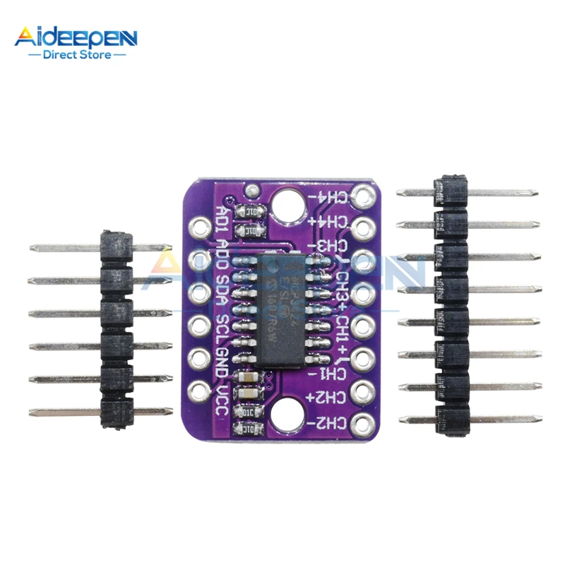 DC 2.7V-5.5V MCP3424 Programmable Gain Amplifier Module 4 Channel I2C IIC Interface A/D Converter For Arduino Raspberry Pi | Инструменты